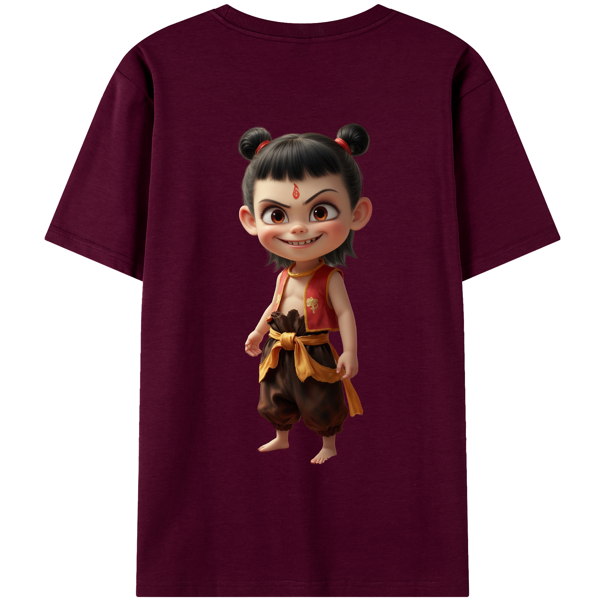 （画像用） Ne Zha 2 ナタ 魔童の大暴れ レディース半袖Tシャツ(バックプリント)